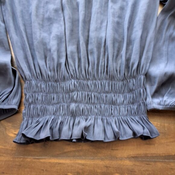 Ramy Brook Lauren Cold Shoulder Blouse Womens XS Navy - Picture 6 of 8